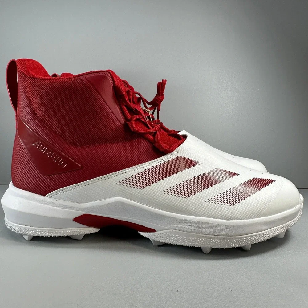 Adidas Football Cleats Mens 15 Red White Adizero Mid Top NEW IH0560
